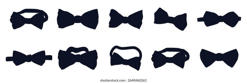 pick bow ties man isolated vector silhouette