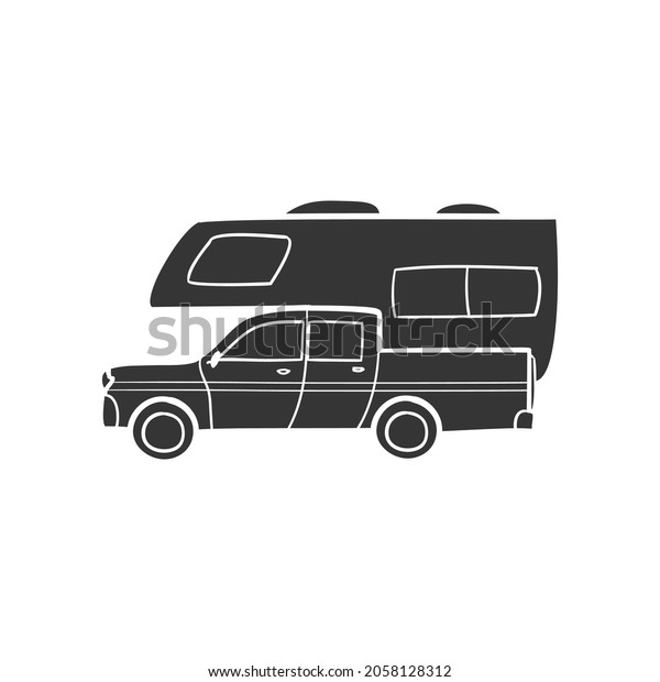 Pick Camper Icon Silhouette Illustration Transport Stock Vector ...