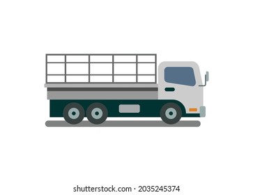 Recoge el coche con la valla instalada. Ilustración plana simple
