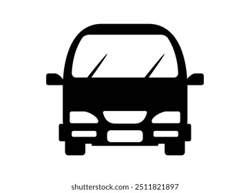 Recoge el coche. Vista frontal. Ilustración sencilla en blanco y negro.

