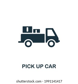 Pick Up Car icon. Monochrome simple element from manufacturing collection. Creative Pick Up Car icon for web design, templates, infographics and more