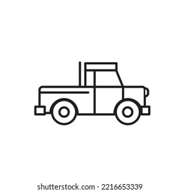 Pick up car line icon black and white