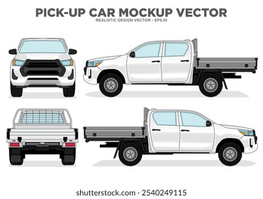 Pick up Car Vetor - Pickup maquete de carro realista para a marca do carro no fundo branco