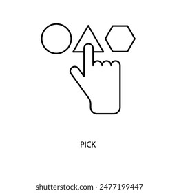 pick concept line icon. Simple element illustration. pick concept outline symbol design.