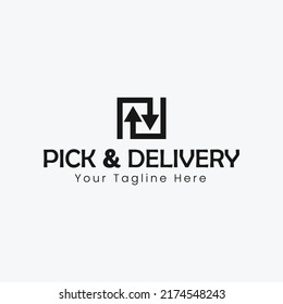 Pick and Delivery Creative Custom Business PD Letter Logo Design Free Vector Template Download 