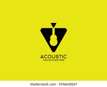 Pick guitar acoustic logo icon symbol for Brand, company, background and wallpaper. 