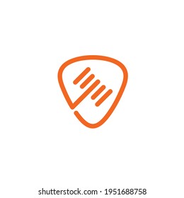 pick guitar hammer logo vector template