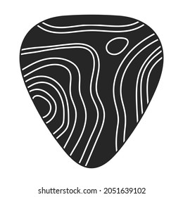 Pick guitar vector black icon. Vector illustration plectrum on white background. Isolated black illustration icon of pick guitar.