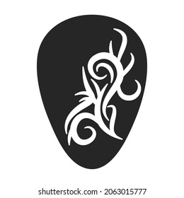Pick guitar vector black icon. Vector illustration plectrum on white background. Isolated black illustration icon of pick guitar.