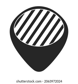 Pick guitar vector black icon. Vector illustration plectrum on white background. Isolated black illustration icon of pick guitar.