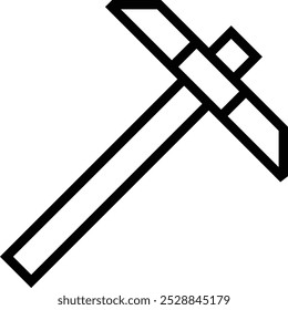 pick hammer icon. Thin linear style design isolated on white background