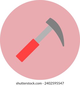 Pick Hammer Vector Icon Flat Circle Style