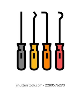 pick and hook garage tool color icon vector. pick and hook garage tool sign. isolated symbol illustration