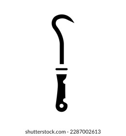 pick and hook garage tool glyph icon vector. pick and hook garage tool sign. isolated symbol illustration