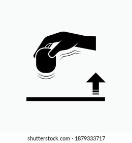Pick Icon. Hand Gesture Symbol - Vector Logo Template. 