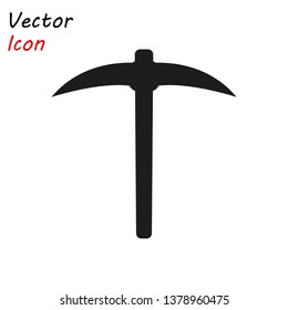 The pick icon. Pickax symbol. Flat Vector illustration