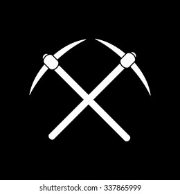 The pick icon. Pickax symbol. Flat Vector illustration