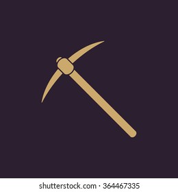 The pick icon. Pickax symbol. Flat Vector illustration