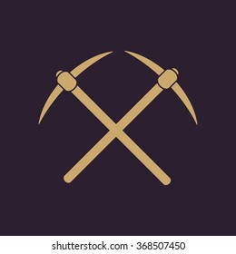 The pick icon. Pickax symbol. Flat Vector illustration