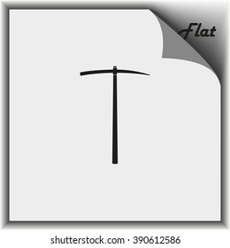 The pick icon. Pickaxe flat symbol.