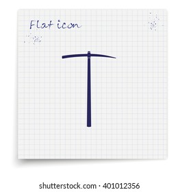 The pick icon. Pickaxe flat symbol.