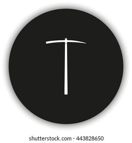 The pick icon. Pickaxe flat symbol.