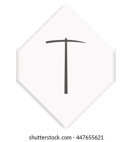 The pick icon. Pickaxe flat symbol.