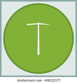 The pick icon. Pickaxe flat symbol.