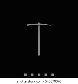 The pick icon. Pickaxe flat symbol.