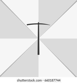 The pick icon. Pickaxe flat symbol.