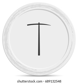 The pick icon. Pickaxe flat symbol.