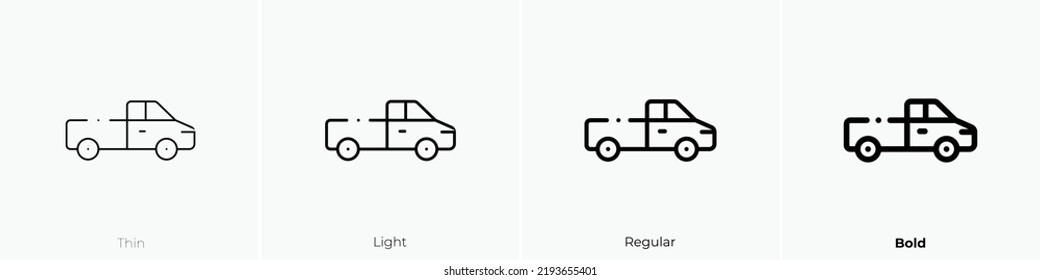 Pick Up Icon. Thin, Light Regular And Bold Style Design Isolated On White Background