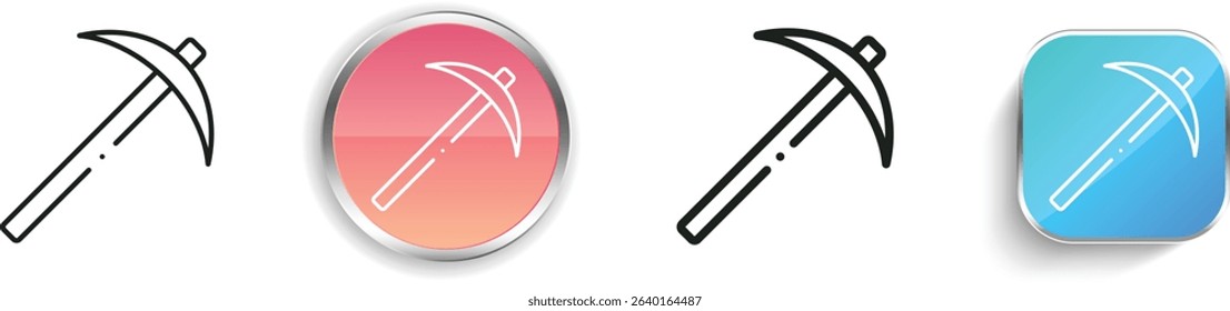 pick icon. Thin Linear, Regular and Button Style Design Isolated On White Background
