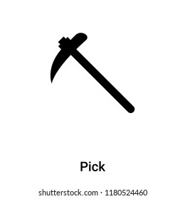 Pick icon vector isolated on white background, logo concept of Pick sign on transparent background, filled black symbol