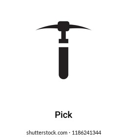 Pick icon vector isolated on white background, logo concept of Pick sign on transparent background, filled black symbol
