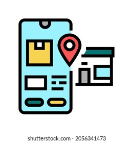 pick up location delivery color icon vector. pick up location delivery sign. isolated symbol illustration