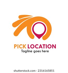 Pick location design logo template illustration