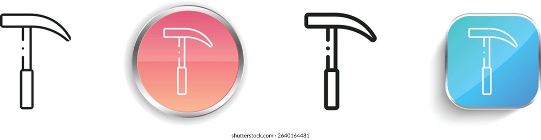 pick mattock icon. Thin Linear, Regular and Button Style Design Isolated On White Background