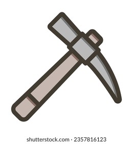 Pick Mattock Vector Thick Line Filled Colors Icon For Personal And Commercial Use.
