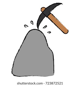 pick mine tool with stone