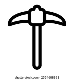 Pick mining icon with simple and line style