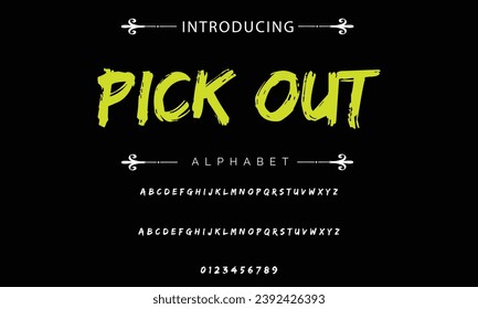 Pick Out Stylish brush painted an uppercase vector letters, alphabet, typeface.