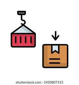 pick and pack icon with white background vector stock illustration