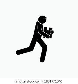 Pick Up Package Icon. Delivery Symbol - Vector Logo Template. 