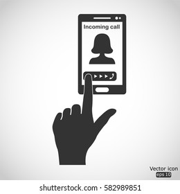 Pick up the phone icon - vector  illustration