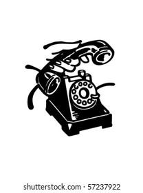 Pick Up The Phone - Retro Clip Art