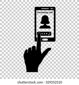 pick up the phone vector icon - black illustration