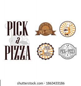 Elegir un vector de ilustraciones de pizzas y chefs