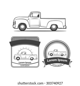 pick up profile view, club logo, design elements, emblems