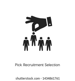 pick recruitment selection icon vector. pick symbol. Linear style sign for mobile concept and web design. modern symbol illustration.